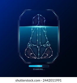 Pantalla de radar de exploración de nariz. Tecnología médica para el cuidado de la salud. Sistema de interfaz digital de análisis de resonancia magnética de órganos humanos. Concepto de ciencia. Vector EPS10.