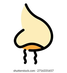 Icono de sentido de nariz. Esquema de la nariz sentido Vector icono de color plano aislado