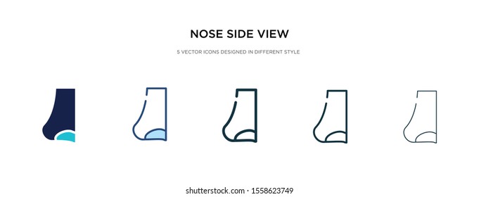 nose side view icon in different style vector illustration. two colored and black nose side view vector icons designed in filled, outline, line and stroke style can be used for web, mobile, ui