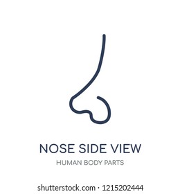 Nose Side View icon. Nose Side View linear symbol design from Human Body Parts collection.