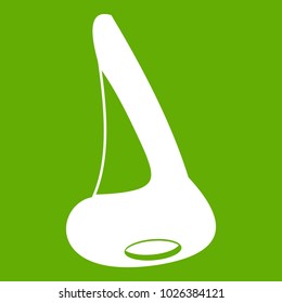 Nose side view icon white isolated on green background. Vector illustration