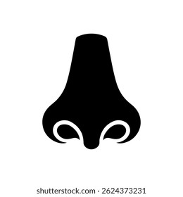 Nose silhouette icon vector flat design.