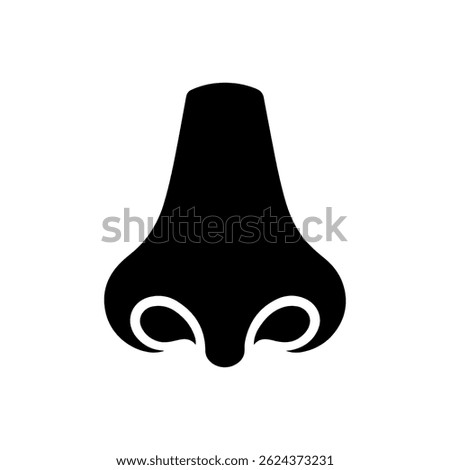 Nose silhouette icon vector flat design.