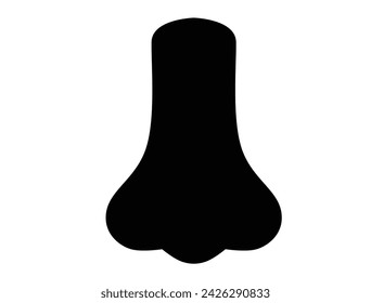 Nose silhouette vector art white background, Body part