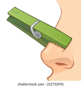 Nose with simple green clothespin