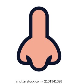 Nose. Simple Vector Color Icon.