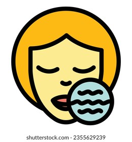 Nase Hautproblem Symbol Umriss-Vektorgrafik. Krebsgesundheit. Krankheitsmedizin - Farbe flach
