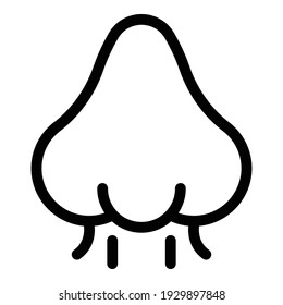 Nose smell icon. Outline nose smell vector icon for web design isolated on white background