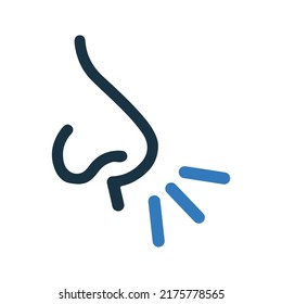 Nose and Smell Icon. Simple editable vector design isolated on a white background.