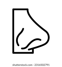 nose smell line icon vector. nose smell sign. isolated contour symbol black illustration