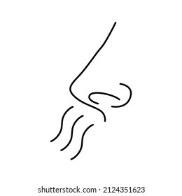Nose and smell sense icon editable stroke