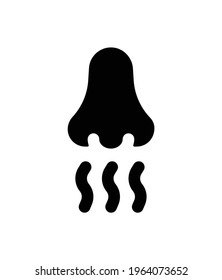 Nose smelling aroma scent icon