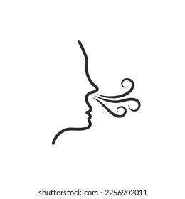 nose smells aroma icon vector concept design template 