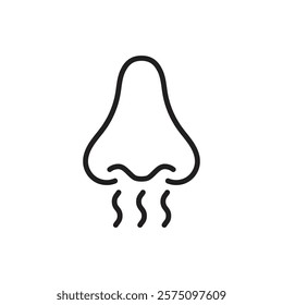 Nose with smoke icon Simple thin outline