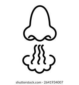 Nose with smoke icon Thin line vector design