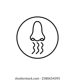 Nose with smoke icon Vector logo set flat