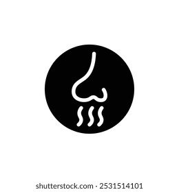 Nose with smoke icon web design in vector