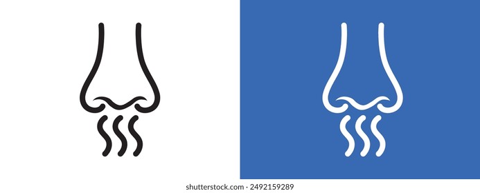 Nose with smoke logo sign set vector outline