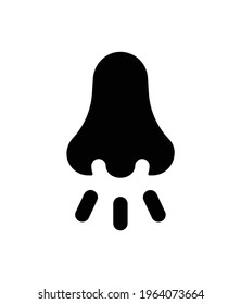 Nose sneezing vector icon illustration.