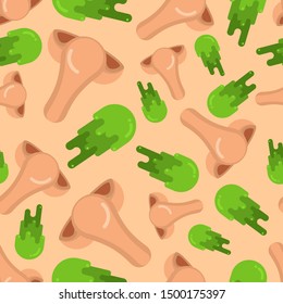 Nose with snot pattern seamless. Noses and runny nose background. vector illustration