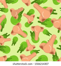 Nose with snot pattern seamless. Noses and runny nose background. vector illustration