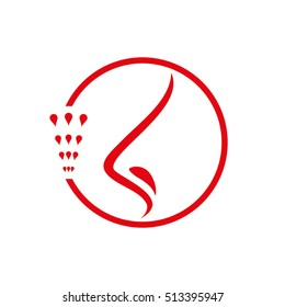 nose spray icon vector illustration eps10. Isolated badge flat design for website or app - stock graphics