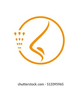nose spray icon vector illustration eps10. Isolated badge flat design for website or app - stock graphics