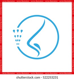 nose spray icon vector illustration eps10. Isolated badge flat design for website or app - stock graphics