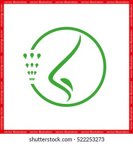nose spray icon vector illustration eps10. Isolated badge flat design for website or app - stock graphics