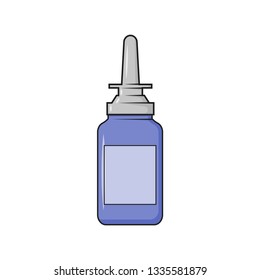 Nose spray on white background in flat style