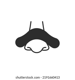 Nose strips icon. Monochrome black and white symbol. Vector illustration