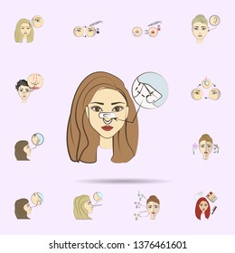 nose surgery colored icon. Beauty, anti-aging icons universal set for web and mobile