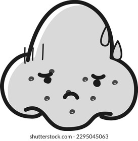Nose with a troubled expression with black bumps (black zumi, keratin plug) (black and white)