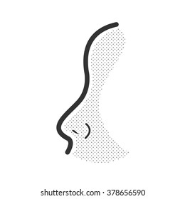 Nose vecotor black icon