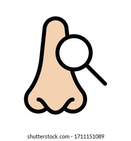 nose vector flat color icon 