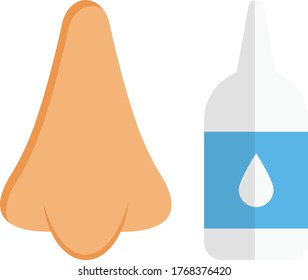 icono de color plano vectorial de nariz