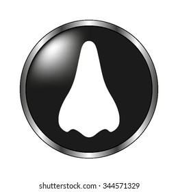 Nose - vector icon; black button