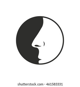 Nose vector icon. Black illustration isolated on white background for graphic and web design.