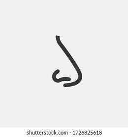 nose vector icon human breathing nose