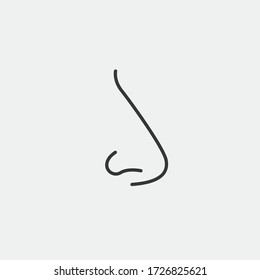 nose vector icon human breathing nose