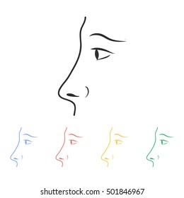 Nose vector icon. Illustration isolated on white background for graphic and web design.