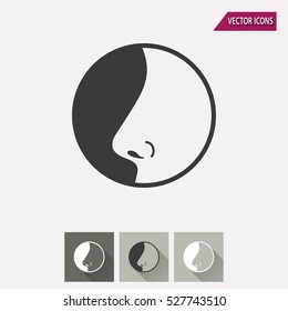 Nose vector icon. Illustration isolated for graphic and web design.