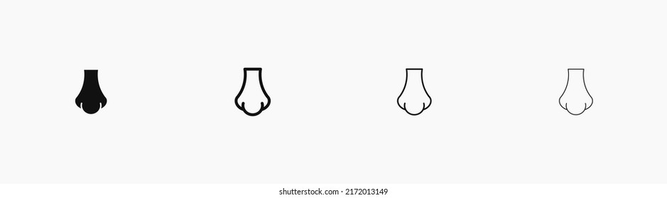 Nose vector icon isolated on white background. Editable stroke