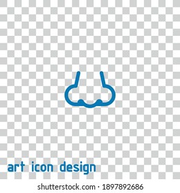 icono del vector de la nariz en un fondo abstracto