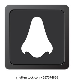 Nose - vector icon on a grey button