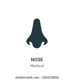Nose vector icon on white background. Flat vector nose icon symbol sign from modern medical collection for mobile concept and web apps design.