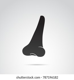 Nose vector icon on white background.
