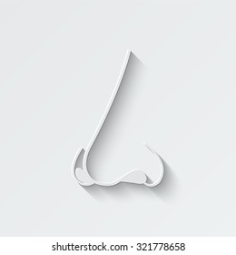 nose vector icon - paper illustration