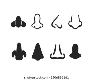 Nose vector icon, smell symbol simple