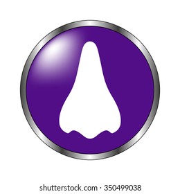 Nose - vector icon; violet button